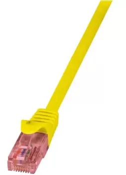 image of LogiLink Cat.6 U/UTP, 0.5m networking cable Yellow Cat6 U/UTP (UTP)