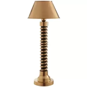 image of Premier Housewares Macey Spiral Table Lamp in Black/Gold with Empire Shade