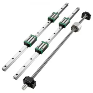 Image of VEVOR Linear Guide Rail 2Pcs HGR20-1700mm Linear Slide Rail with 1Pcs RM1605-1700mm Ballscrew with BF12/BK12 Kit Linear Slide Rail Guide Rail Square F