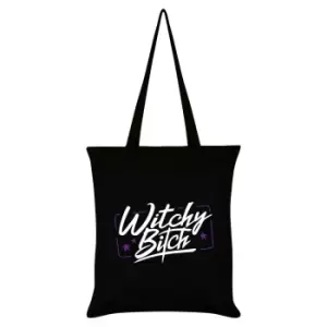 image of Grindstore Witchy Bitch Tote Bag (One Size) (Black/White)