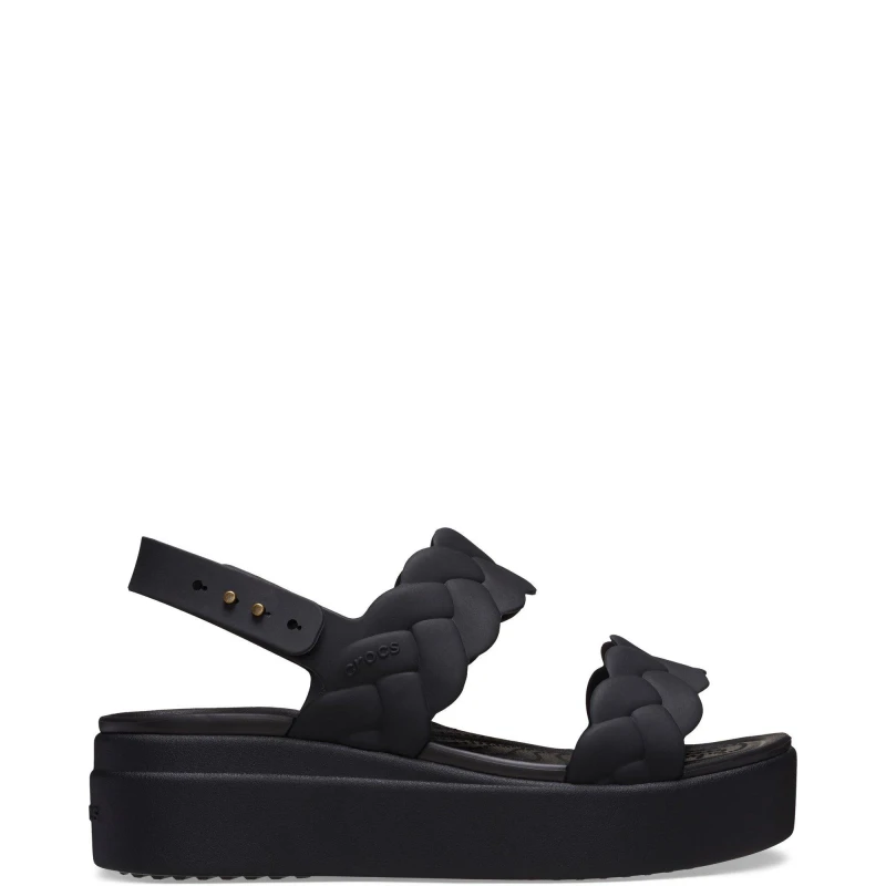 Image of Crocs Women Brooklyn Woven Low Sandals Black / Black 8