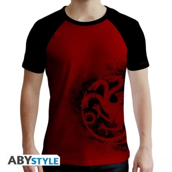 Image of Game Of Thrones - Targaryen Red & Mens XX-Large T-Shirt - Red & Black