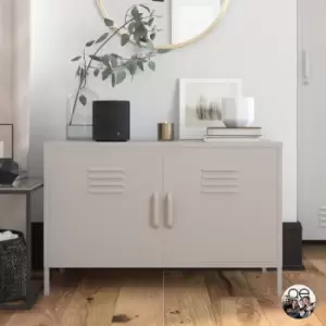 Image of Queer Eye Bradford 2 Door Metal Accent Cabinet Taupe