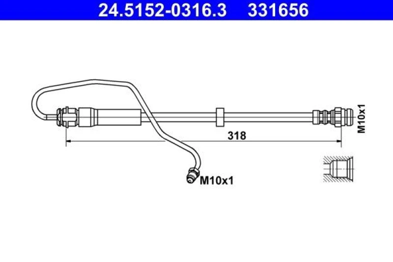 Image of Brake hose ATE 24.5152-0316.3