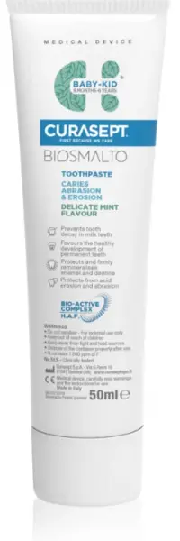 Image of Curasept Biosmalto Baby-Kid Mint Toothpaste 50ml