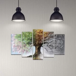 Image of 5DMDF-6 Multicolor Decorative MDF Painting (5 Pieces)