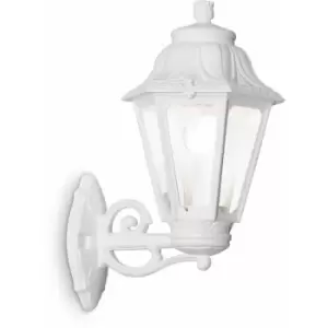 Netlighting Anna 1 Light Outdoor Flush Wall Lantern White IP44, E27 - IDL120423