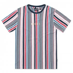 Image of Nicce Club T-Shirt Mens - Wht/Nvy/Berry