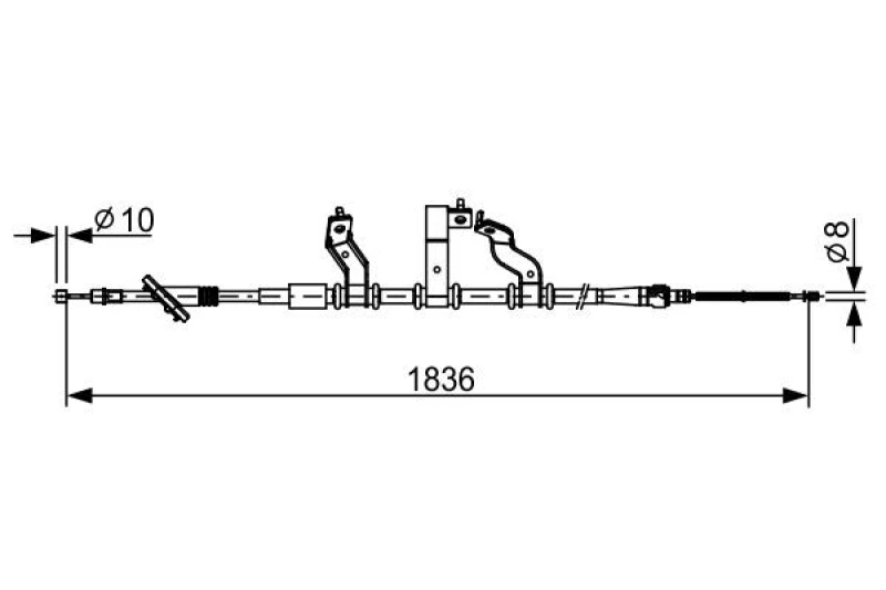Image of Bosch 1 987 482 531 Brake Cable 1836mm Cable,parking brake (124)