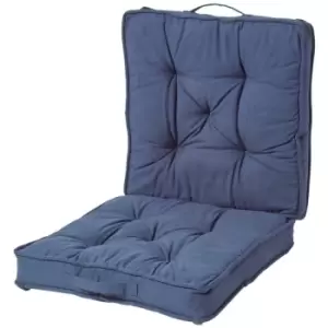 Image of Navy Cotton Travel Support Booster Cushion - Blue - Homescapes