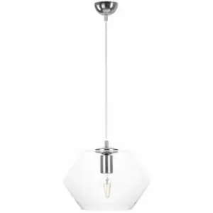 Image of Keter Eve Dome Pendant Ceiling Light Silver, 30cm, 1x E27