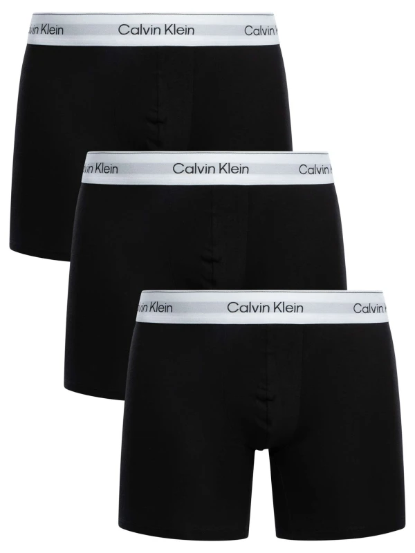 Image of Calvin Klein 3 Pack Icon Boxer Briefs Black/White S