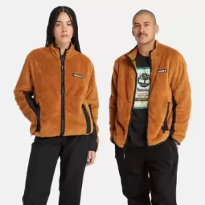 Image of Timberland All Gender High Pile Fleece Jacket In Orange Yellow Men, Size L