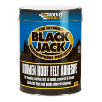Image of Everbuild 904 Black Jack Bitumen Roof Felt Adhesive - 5 Litres