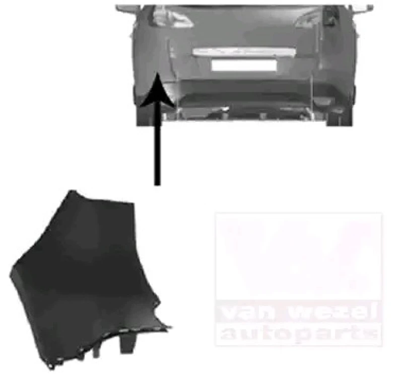 Image of VAN WEZEL 4346533 Rear bumper Left Rear Rear bumper (100216)