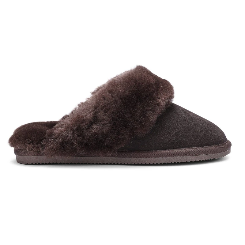 Image of Hotter Womens 'Candy' Slippers in Chocolate Size: 4 Chocolate Female 4