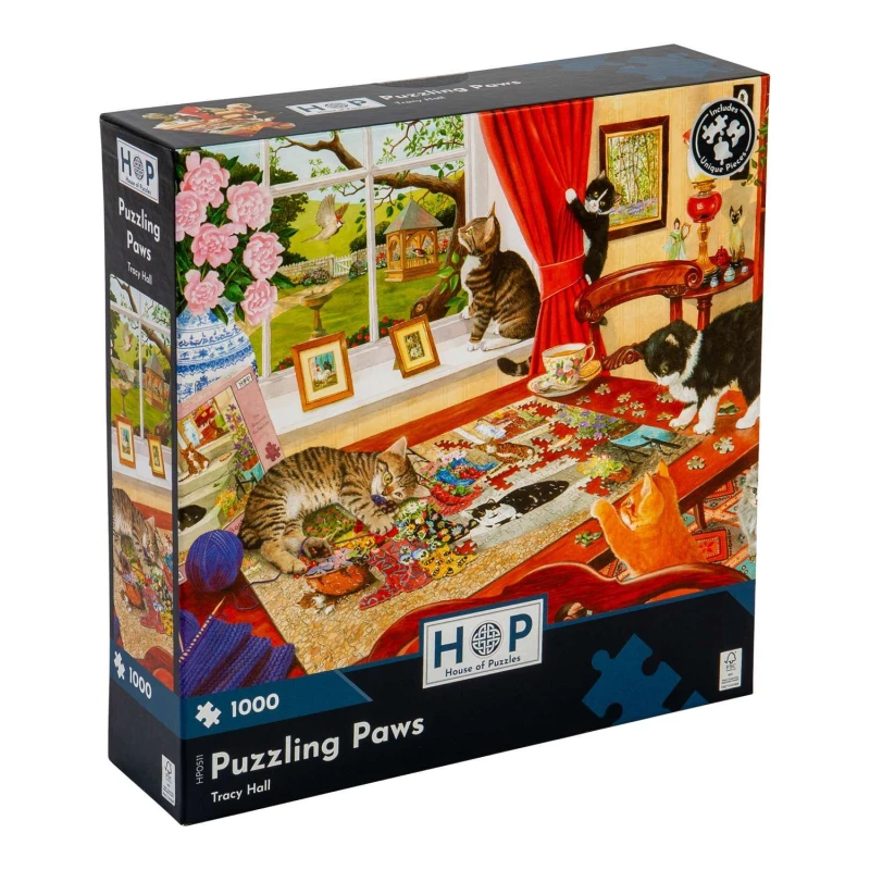 Image of The House Of Puzzles Puzzling Paws, 1000 Piece Jigsaw Puzzle Multi unisex