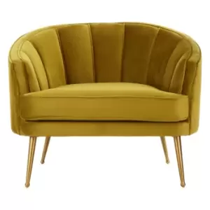 Image of Hendricks Velvet Chair Yellow