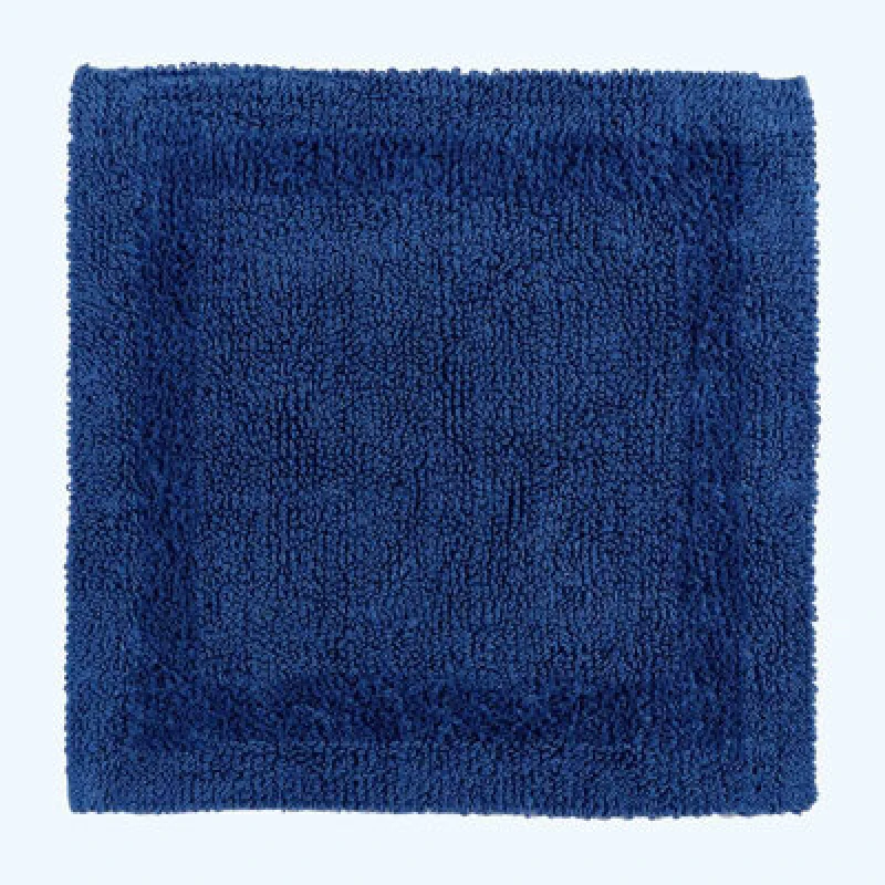 Image of Homescapes Luxury Reversible Cotton Shower Mat - Navy Blue