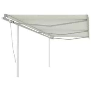 image of Vidaxl Manual Retractable Awning With Posts 6X3.5 M Cream