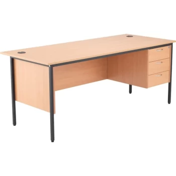 Image of Start 18 1786MM Rectangle Desk W/3 Draw Fixed Pedestal - Beech