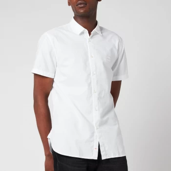 Image of Hugo Boss Magneton 1 Short Sleeve Oxford Shirt White Size M Men