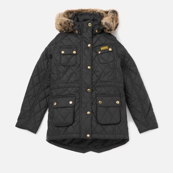 Image of Barbour Girls International Enduro Quilt Jacket - Black - M/8-9 years