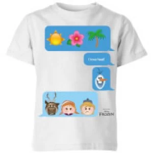 Disney Frozen I Love Heat Emoji Kids T-Shirt - White - 11-12 Years