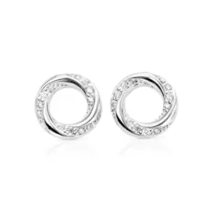 Image of Theia Selene Silver CZ Swirl Earrings