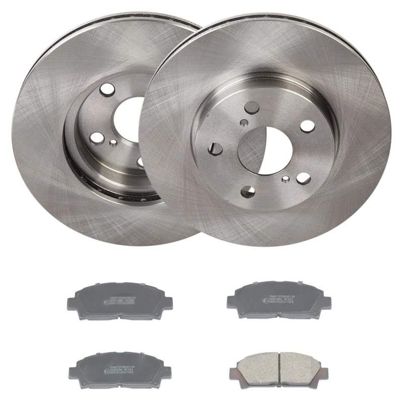 Image of RIDEX 3405B1958 Brake disc and pads set Front Axle, Brake Disc Type: internally vented, with acoustic wear warning Brake Set,disc brakes (3405)