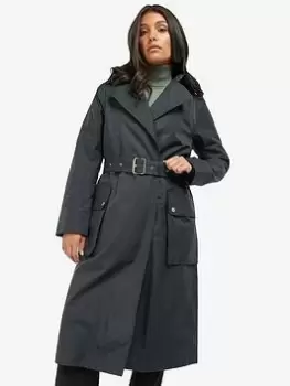 Image of Barbour International Powerbuilt Belted Waterproof Trench Jacket - Black