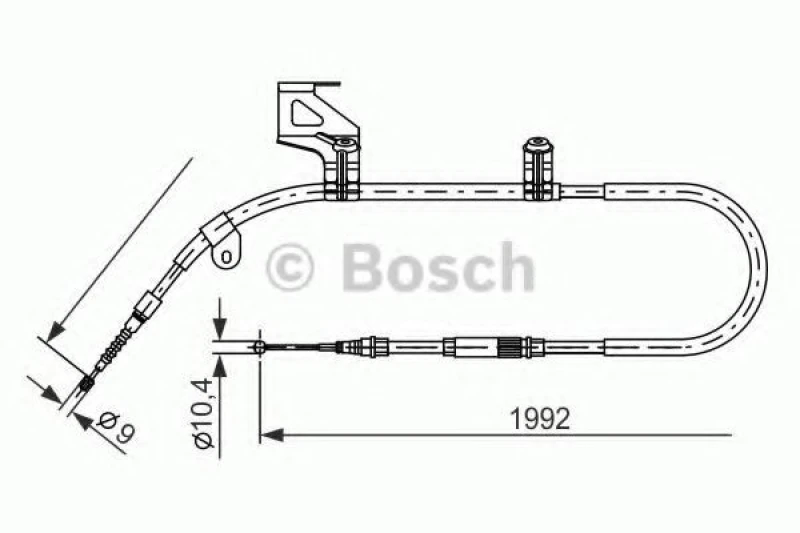 Image of Handbrake cable Bosch 1 987 477 244