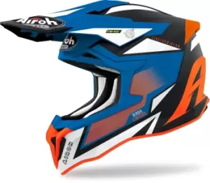 Image of Airoh Strycker Axe Carbon Motocross Helmet, blue, Size 2XL, blue, Size 2XL