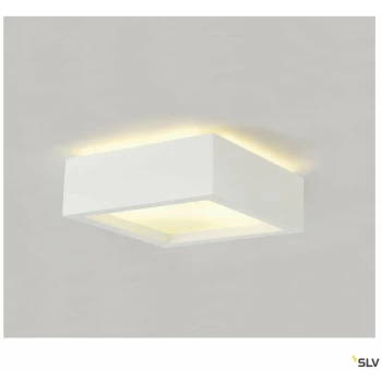 image of Plastra Indoor Light, 104 Ceiling Light Socket Inside 25 x 25 x 9.5cm (W x D x H) White - White - SLV