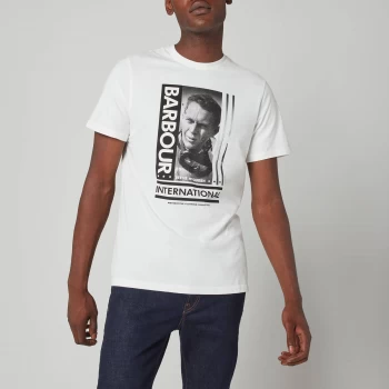 Image of Barbour X Steve McQueen Mens Goggles Steve T-Shirt - Whisper White - M