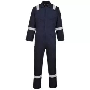 Image of Portwest FR28NARS - sz S Flame Resistant Light Weight Anti-Static Coverall 280g - Navy - Navy