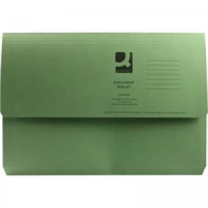Image of Q Connect Document Wallet Fc Green - 50 Pack