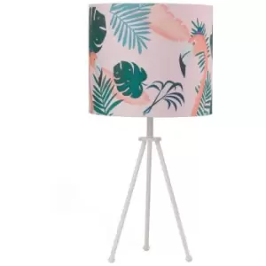 image of Onli Flamingo Large Tripod Table Lamp With Round Shade, Pink