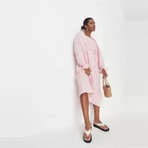 Image of Missguided Tall Shirred Smock Dress - Pink