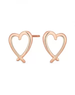 image of Simply Silver Crossover Heart Studs