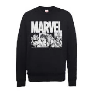 Marvel Comics Action Tiles Mens Black Sweatshirt - L - Black