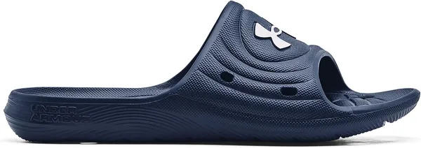Image of Under Armour Mens M Locker IV Summer Slider Sandals UK Size 9 (EU 44, US 10) Black White 3023758-001-9