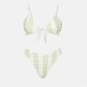 Missguided Plus Size Check Print Underwire U Bikini Set - Multi