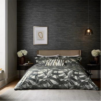 image of Harlequin Dark Grey Cotton and Polyester 'Typhonic' Duvet Cover - double