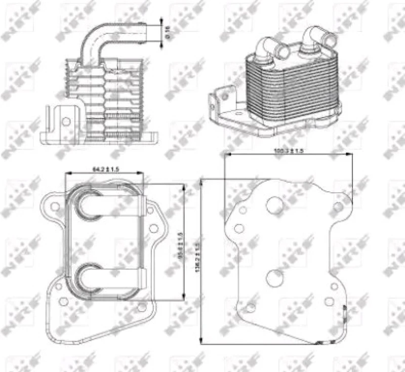 Image of NRF 31345 Oil Cooler with gaskets/seals, EASY FIT Aluminium Oil Cooler,engine oil (469)