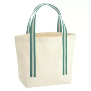 image of Westford Mill EarthAware Organic Tote Bag (One Size) (Natural/Sage Green)