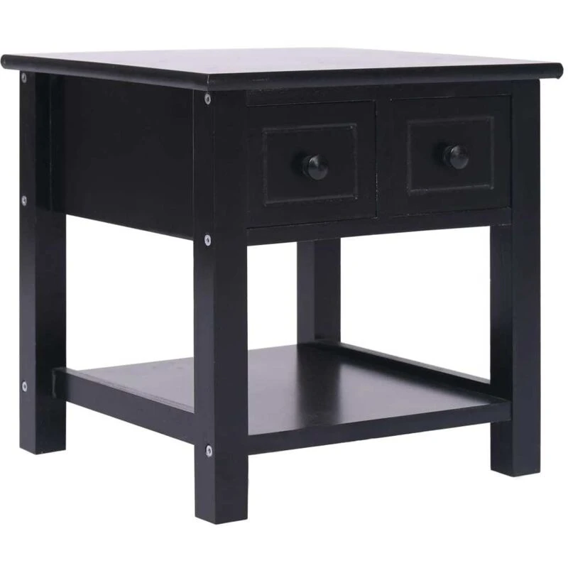 Image of VIDAXL Side Table Black 40x40x40cm Paulownia Wood Vidaxl 8719883668390