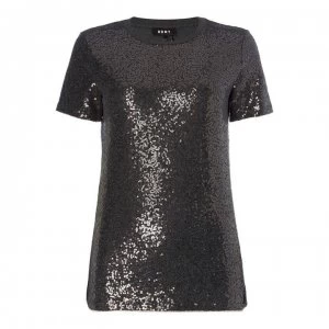 Image of DKNY Core Sequin T Shirt - Grey Heather