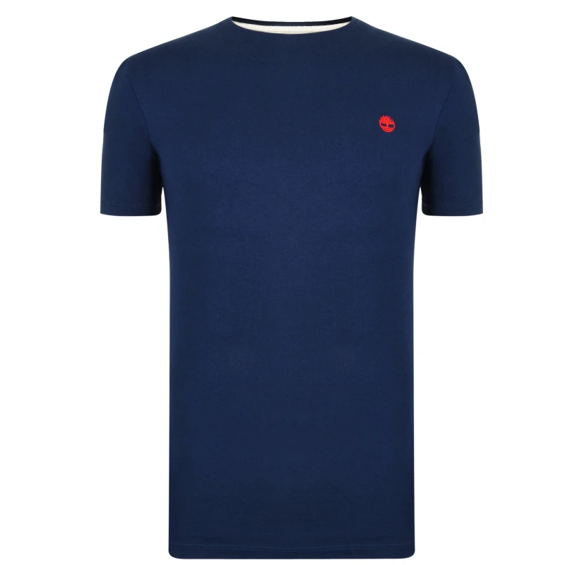 Image of Timberland Slim Fit Embroidered Logo T-Shirt Blue XXL