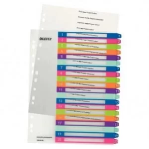 Image of Leitz WOW Printable Index, Polypropylene, extra wide 1-20 premium